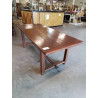 TABLE RECTANGULAIRE A ENTRETOISE BOIS EXOTIQUE 200X85X75,5