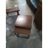 2 TABLES BASSES GIGOGNES PIÈTEMENT MÉTAL NOIR PLATEAU BOIS