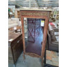 VITRINE BOIS DE ROSE MARQUETÉ GARNITURES BRONZE DESSUS MARBRE ECRU STYLE LOUSI XVI