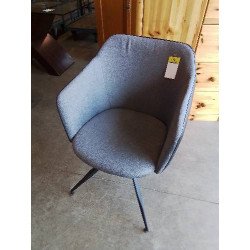 FAUTEUIL PU NOIR ET TISSU...