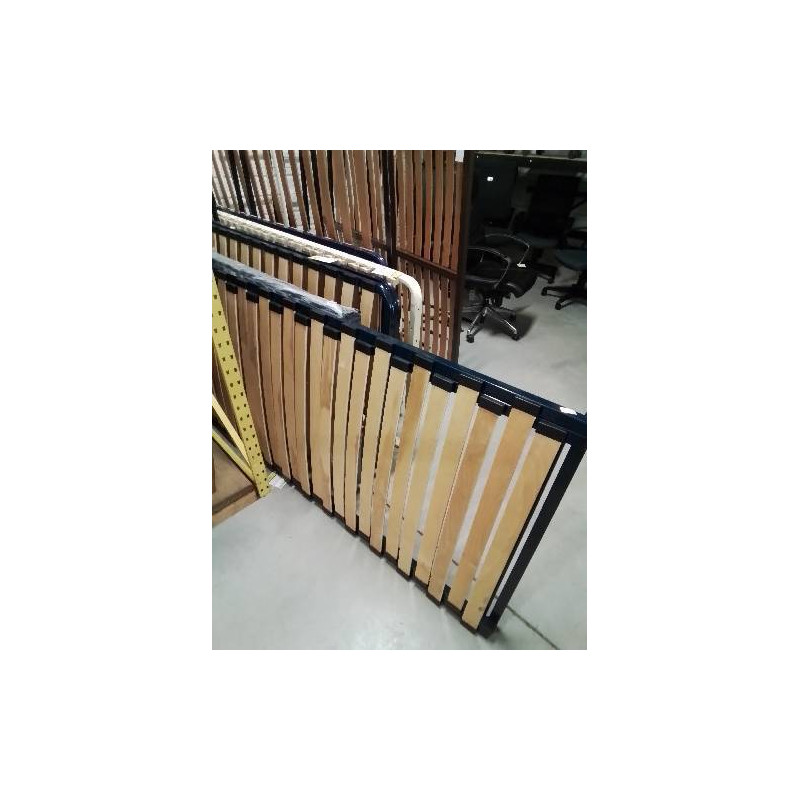SOMMIER CADRE A LATTES MÉTAL BLEU EXTENSIBLE DE 84 A 156X190CM