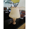 LAMPE ALBATRE AJ OCRE LISERÉ DORÉ 