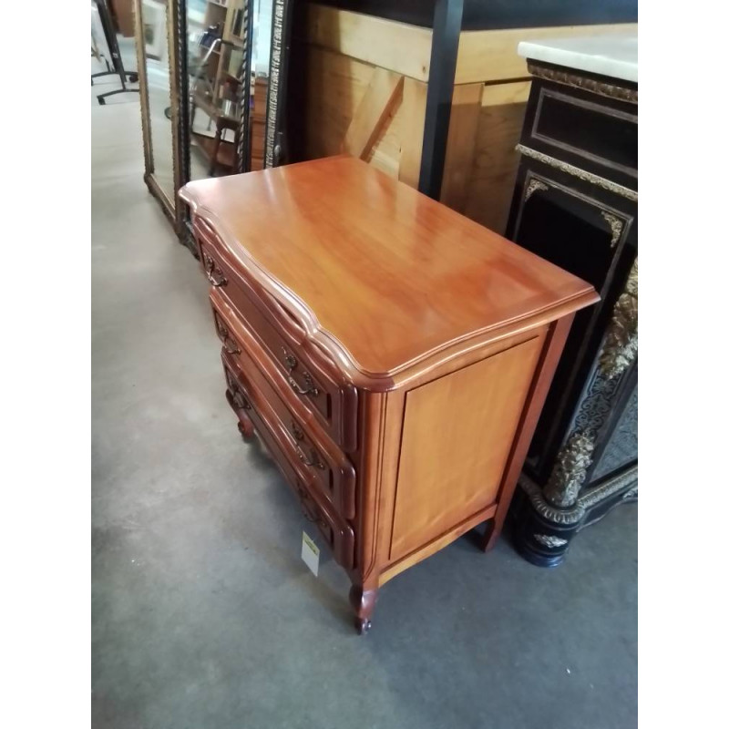 COMMODE PLATEAU CHANTOURNÉ 3 TIROIRS PIEDS ESCARGOT STYLE RÉGENCE 