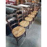 6 CHAISES BOIS PAILLÉ DOSSIER CHANTOURNÉ ET GRAVÉ PIRES CAMBRÉS STYLE RÉGENCE 