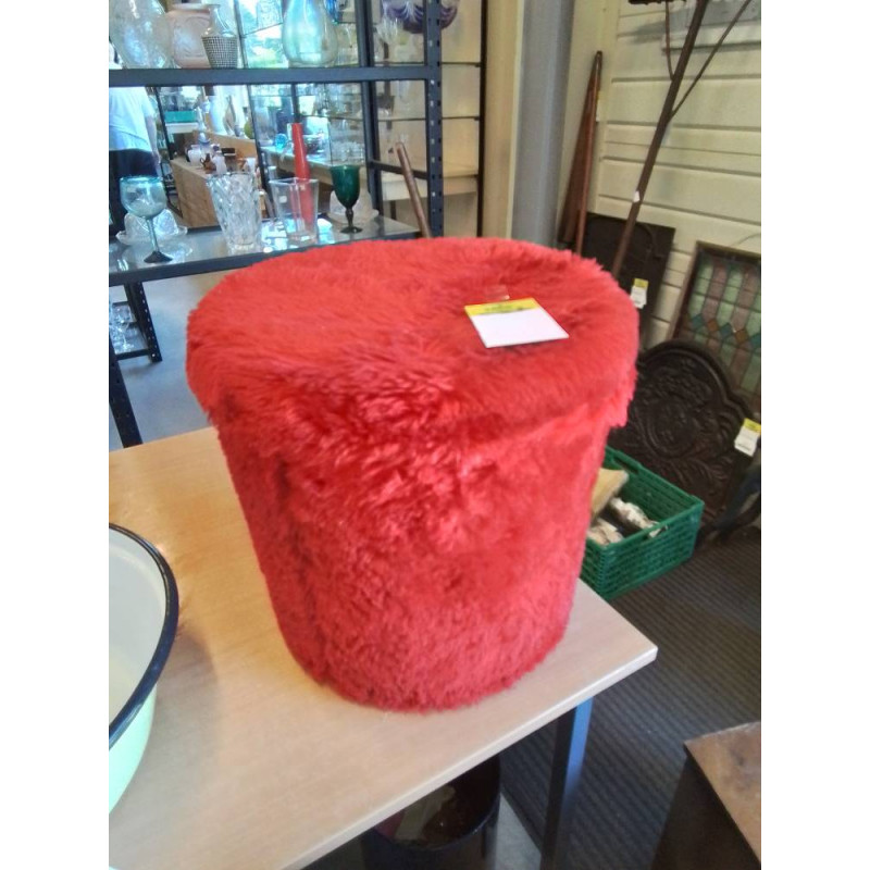 POUF COFFRE MOUMOUTE ROUGE ANNÉES 70