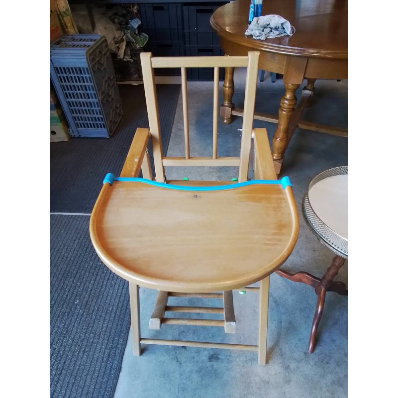 CHAISE HAUTE BEBE BOIS CLAIR ANNÉES 50