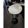 TABOURET DE BAR RÉSINE BLANC ET MÉTAL 