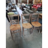3 CHAISES BOIS PAILLÉ DOSSIER 3 BARREAUX 