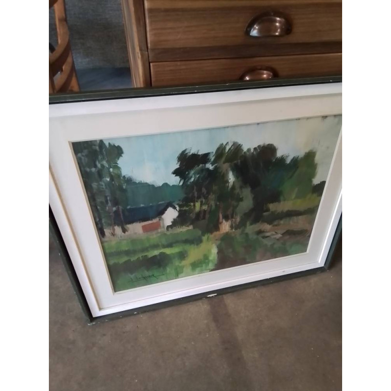 HUILE SUR PAPIER PAYSAGE J.LEVASSEUR (1935-2024)