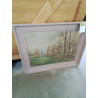 HUILE SUR TOILE SCÈNE DE FERME L.PRIEUX 1939