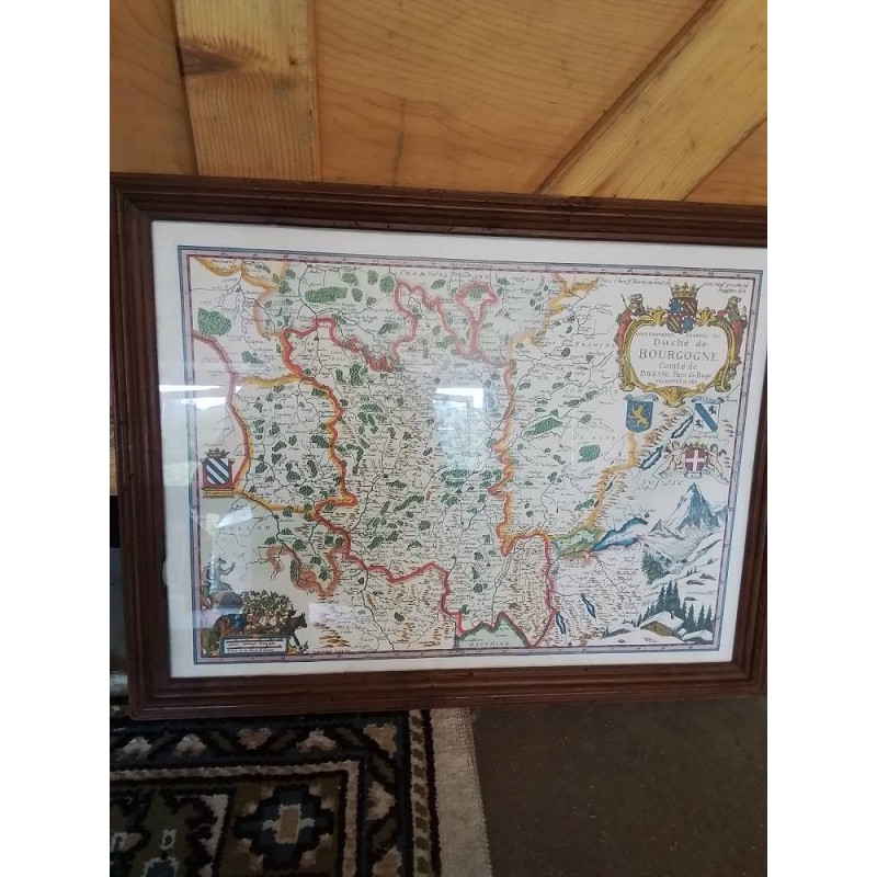 GRAVURE CARTE GOUVERNEMENT GÉNÉRAL DU DUCHÉ DE BOURGOGNE 