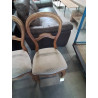 CHAISE NAPOLÉON III BOIS ASSISE TISSU TAUPE