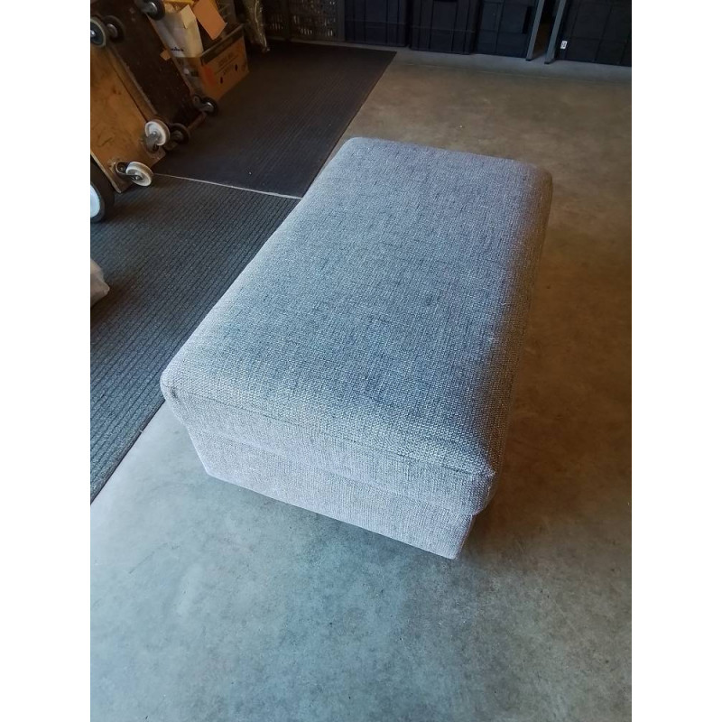 POUF COFFRE RECTANGULAIRE TISSU GRIS