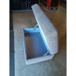 POUF COFFRE RECTANGULAIRE TISSU GRIS