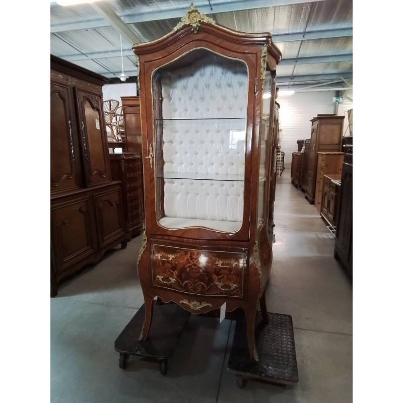 ARGENTIER STYLE LOUIS XV BOIS DE ROSE MARQUETÉ GARNITURES BRONZE 