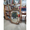 MIROIR A PARCLOSES NAPOLÉON III STYLE LOUIS XV BOIS ET STUC DORE