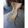 CHAISE PIVOTANTE PIÈTEMENT MÉTAL NOIR ASSISE TISSU JAUNE