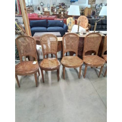 5 CHAISES BOIS CLAIR ASSISE...